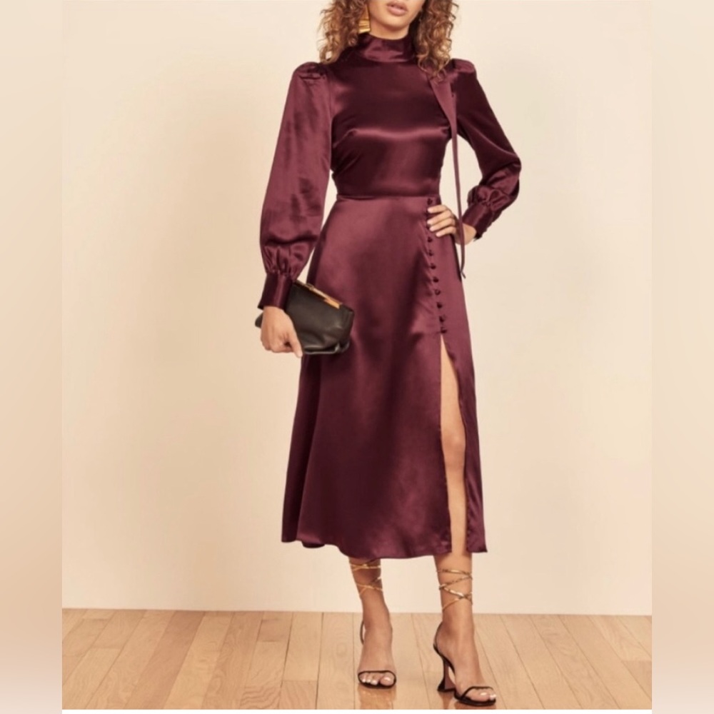Reformation Maple Dress in Plum